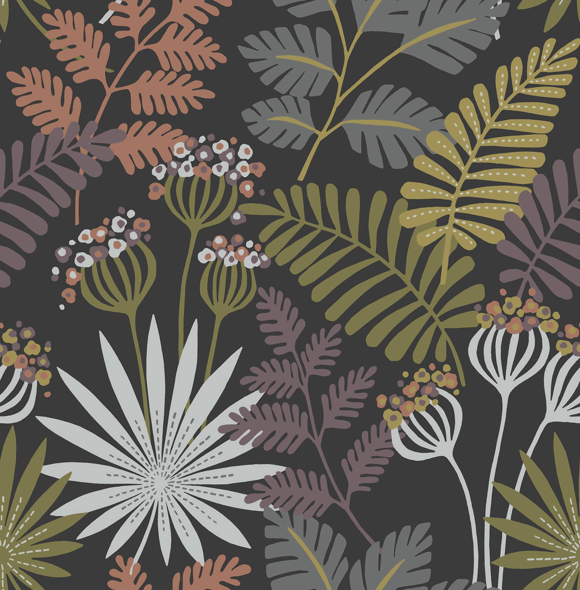 NuWallpaper Marajo Black Peel & Stick Wallpaper